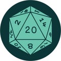 tattoo style icon of a d20 dice Royalty Free Stock Photo