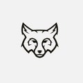 Tattoo style logo with fox head isolated