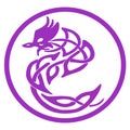 Tattoo Style Purple Dragon on a transparent background