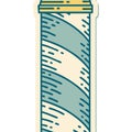 tattoo style sticker of a barbers pole