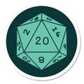 tattoo style sticker of a d20 dice Royalty Free Stock Photo