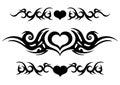 Tattoo tribal design, ornate celtic pattern with heart, tattoo strip around the arm or leg, abstract print, ornament sketch, vecto