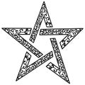 Tattoo tribal star vector. Isolated sketch star Royalty Free Stock Photo