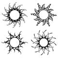 Tattoo, Vector ornaments, abstract sun, flower Royalty Free Stock Photo