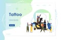 Tattoo vector website landing page design template