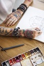 Tattoo Woman Creative Ideas Design Inspiration Concept Royalty Free Stock Photo