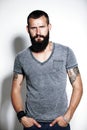 Tattooed bearded man