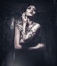 Tattooed beautiful woman