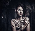 Tattooed beautiful woman