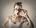 Tattooed girl Royalty Free Stock Photo