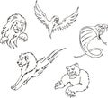 Tattoos - predator animals Royalty Free Stock Photo