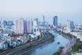 Tau Hu Canal from high view in Ho Chi Minh city, Vietnam Royalty Free Stock Photo