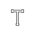 Tau letter outline icon