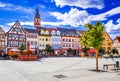 Tauberbischofsheim, Germany. Romantic Road chargmin small town, Baden Wurttemberg