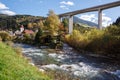 Tauern autobahn motorway bridge near the town of Eisentratten. Austria Royalty Free Stock Photo