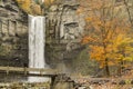 Taughannock Falls and Bridge Royalty Free Stock Photo