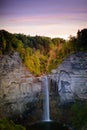 Taughannock falls by an autumn sunset Royalty Free Stock Photo