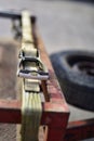 Securing load ratchet strap Royalty Free Stock Photo