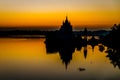 The Taungthaman lake near the U Bein bridge in Mandalay