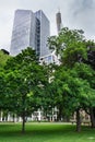 TaunusTurm office and apartment skyscraper in green park of Fran