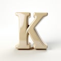 Taupe 3d Cartoon Letter K Vray Tracing, Ivory, Kodak Gold, Shiny Glossy