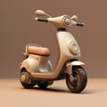 Taupe Cartoon Scooter In Pokemon Style - 3d Cgi Art