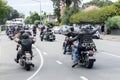 Tauranga New Zealand - February 26 2022; Local people taking part in covid pandemic anti-mandate protect march lead by motorcycle