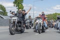 Local people taking part in covid pandemic anti-mandate protect march lead by motorcycle cavalcade leave Memorial park and proceed