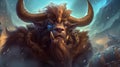 Tauren portrait illustration a fantasy bovine humanoid