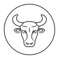 Taurus black line icon. Zodiac sign. Astrology and horoscope. Predictions and human character. Element earth. Ruler Venus. UI UX