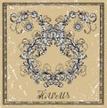 Taurus or Bull Zodiac sign in frame on texture. Royalty Free Stock Photo