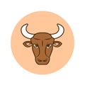 Taurus color line icon. Zodiac sign. Astrology and horoscope. Predictions and human character. Element earth. Ruler Venus. UI UX