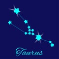 Taurus Constellation With blue stars on navy Background Royalty Free Stock Photo