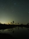 Taurus constellation and M45 stars reflection observing