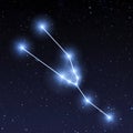 Taurus constellation map in starry sky Royalty Free Stock Photo