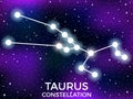 Taurus constellation. Starry night sky. Cluster of stars and galaxies. Deep space. Vector Royalty Free Stock Photo