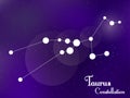 Taurus constellation. Starry night sky. Cluster of stars, galaxy. Deep space. Vector illustration Royalty Free Stock Photo