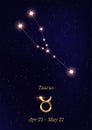 Taurus constellation vector poster template Royalty Free Stock Photo