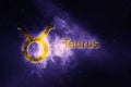 Taurus Horoscope Sign. Abstract night sky background Royalty Free Stock Photo