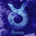 Taurus icon of zodiac, vector illustration icon. astrological signs, image of horoscope. Water-colour style Royalty Free Stock Photo
