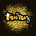 Taurus lettering Calligraphy Brush Text horoscope Zodiac sign illustration Royalty Free Stock Photo