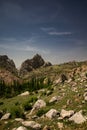 Taurus Mountain range, Turkey. The Mameluke fort at Yenikale. Eski Kale green valley.