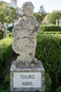 Taurus sign represented by a stone statue. Episcopal garden of Castelo Branco