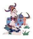 Taurus, a sign of twelve constellations or zodiac-Chinese Yunnan minority ethnic Style