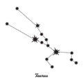 Taurus Zodiac constellation. Vector illustration in the style of minimalism. The symbol of the astrological horoscope. Black stars Royalty Free Stock Photo