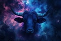 Taurus zodiac sign against space nebula background Royalty Free Stock Photo