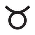 Taurus. Zodiac sign. Astrological calendar. Zodiacal black and white vector horoscope. Line symbol