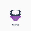 Taurus zodiac sign, astrological, horoscope symbol. Flat icon. Vector illustration Royalty Free Stock Photo