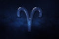 Taurus zodiac sign, blue sky, Horoscope Astrology background, Taurus horoscope symbol Royalty Free Stock Photo