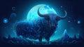 Taurus zodiac sign, Bull horoscope astrology wallpaper background illustration, art, Generative AI Royalty Free Stock Photo